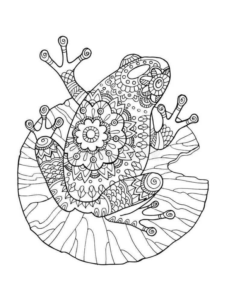 Download Zentagle Frog coloring pages for Adults