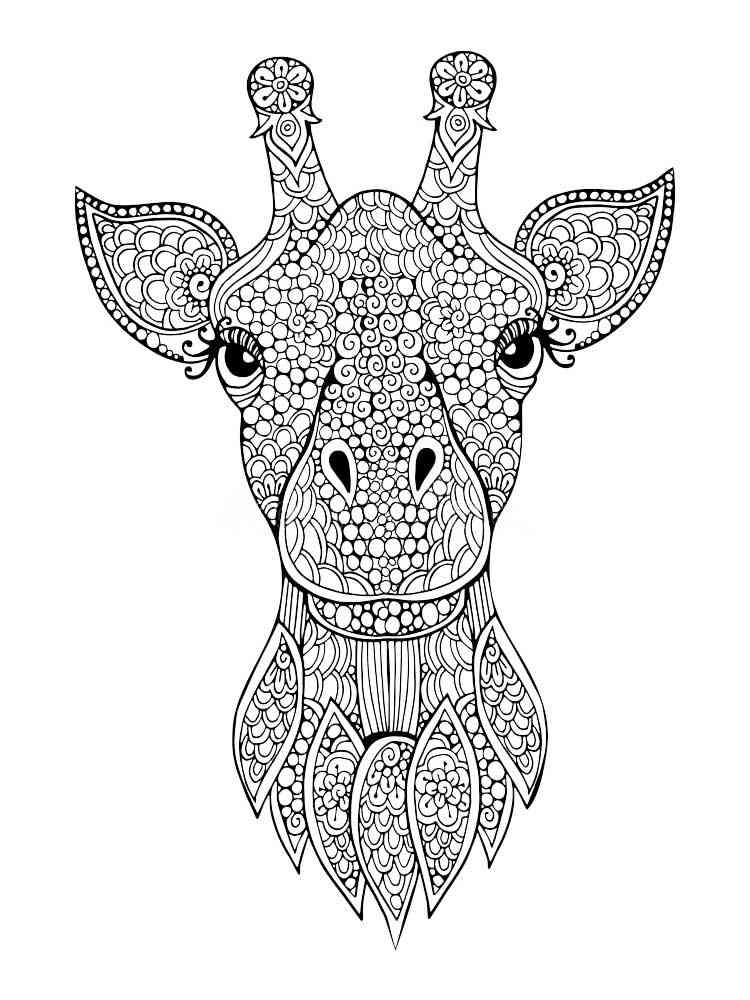 Download Zentagle Giraffe coloring pages for Adults