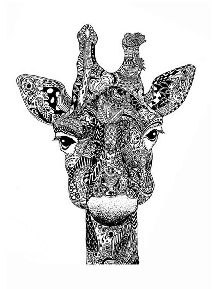 Zentagle Giraffe coloring pages for Adults