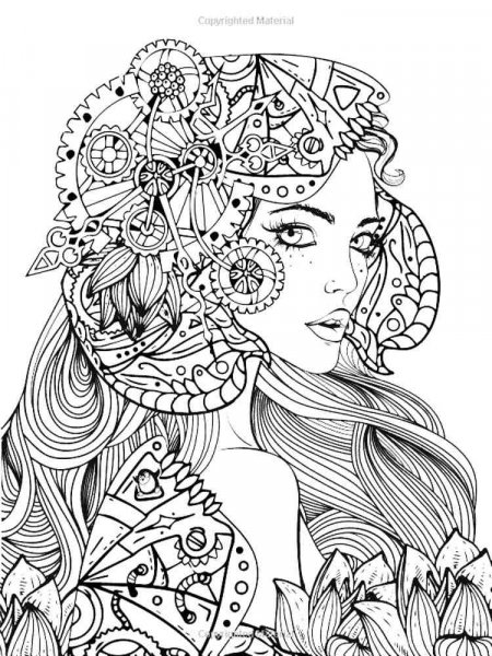 Girl coloring pages for Adults