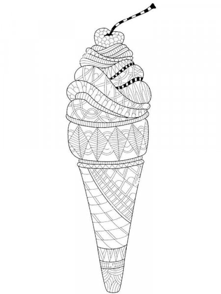 Ice Cream coloring pages for Adults