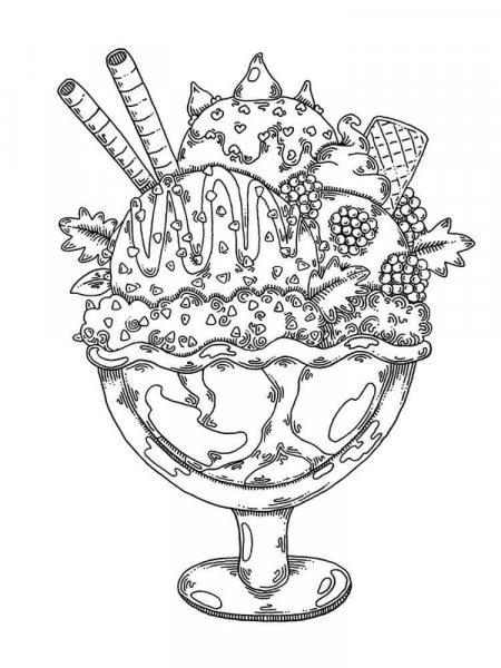 Ice Cream coloring pages for Adults