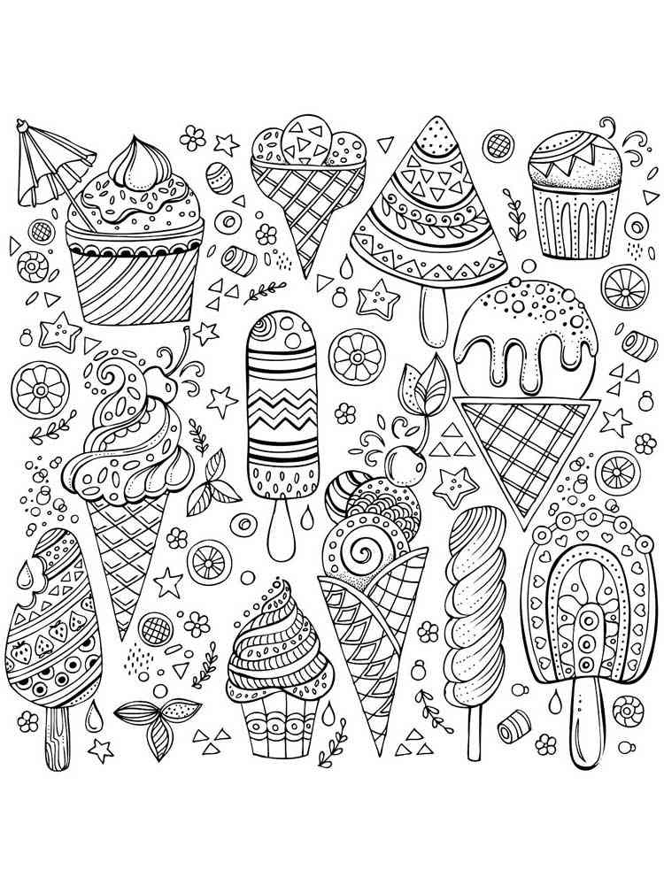Free Ice Cream coloring pages for Adults. Printable to ...