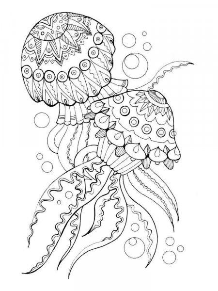 Jellyfish coloring pages for Adults