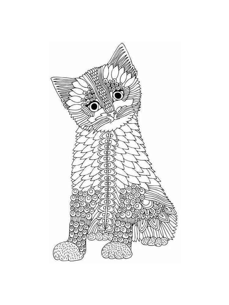 Free Kitten Coloring Pages For Adults Printable To Download Kitten Coloring Pages
