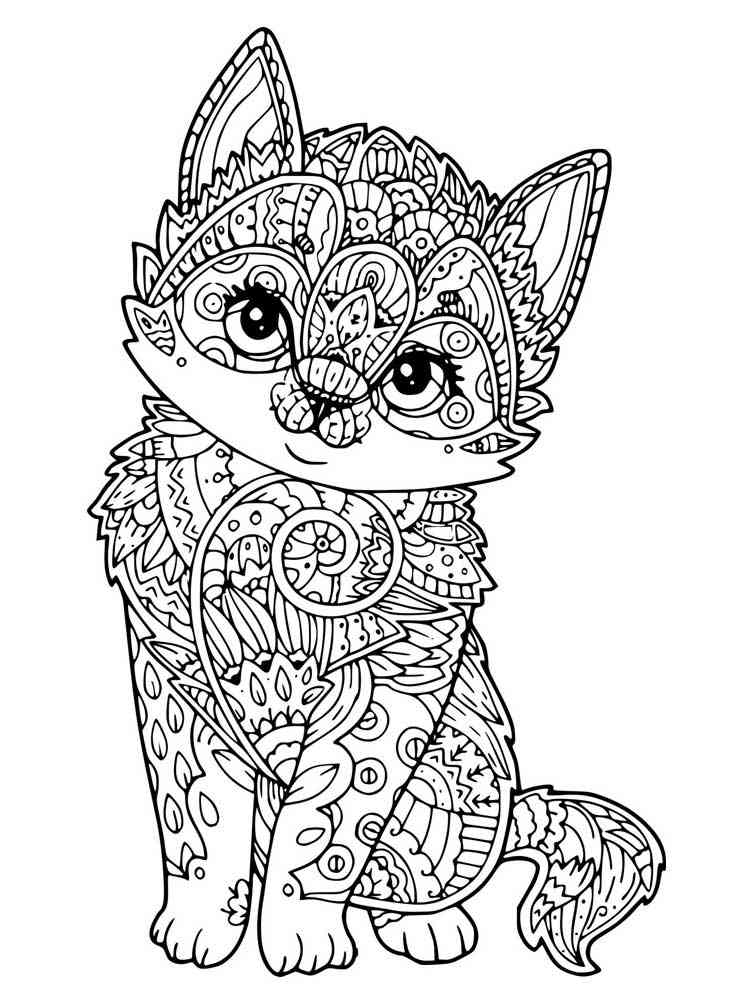 Free Kitten coloring pages for Adults. Printable to ...