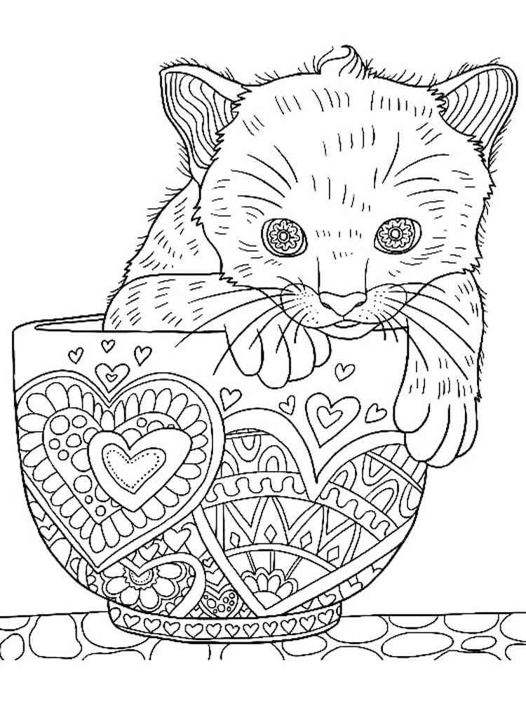 free kitten coloring pages for adults printable to download