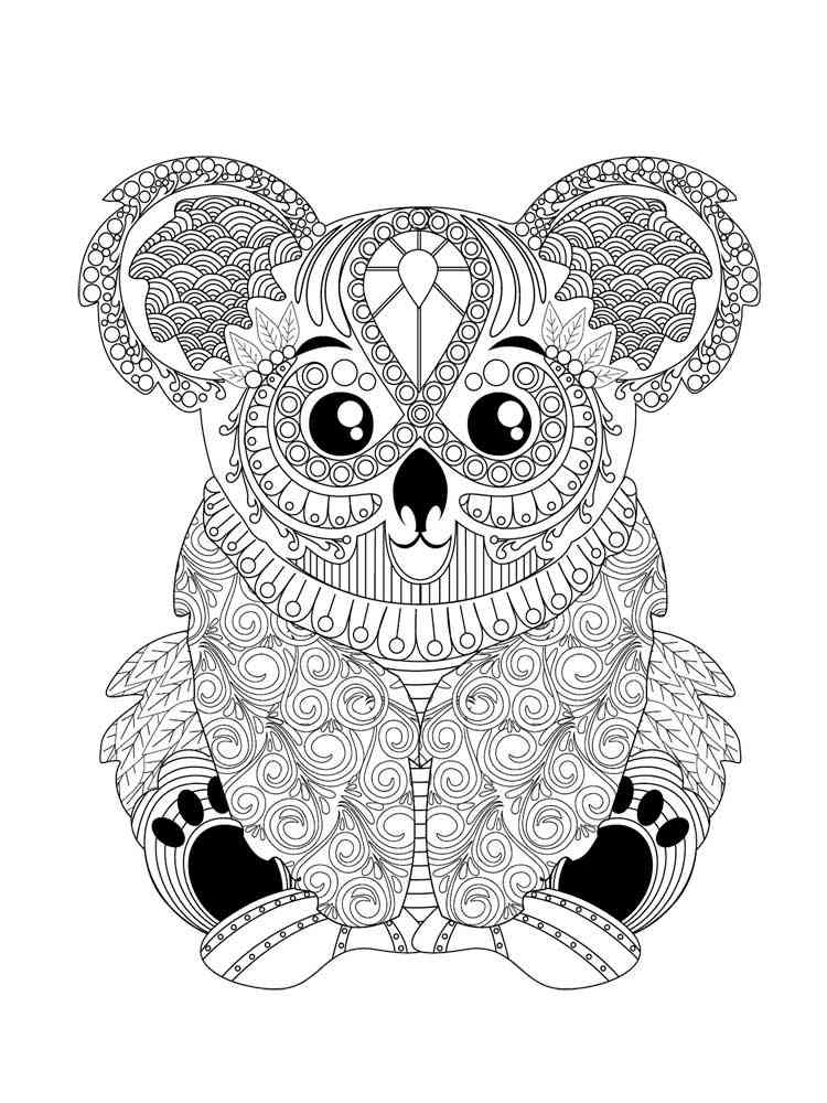 free koala coloring pages for adults printable to download koala