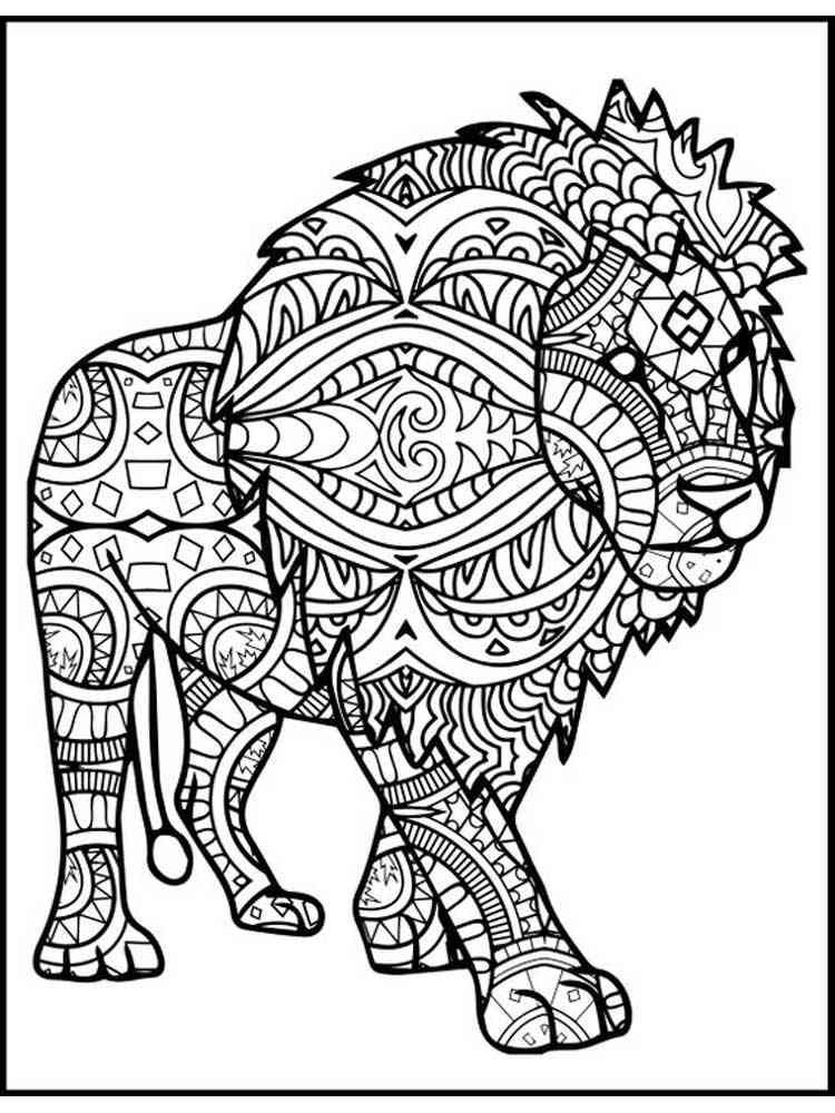 Free Lion coloring pages for Adults. Printable to Download Lion
