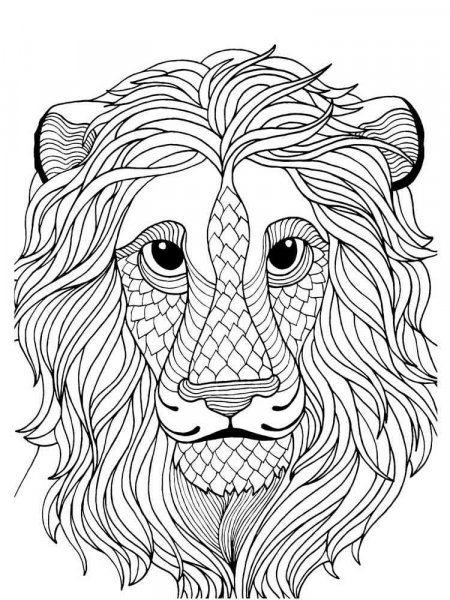 Lion coloring pages for Adults