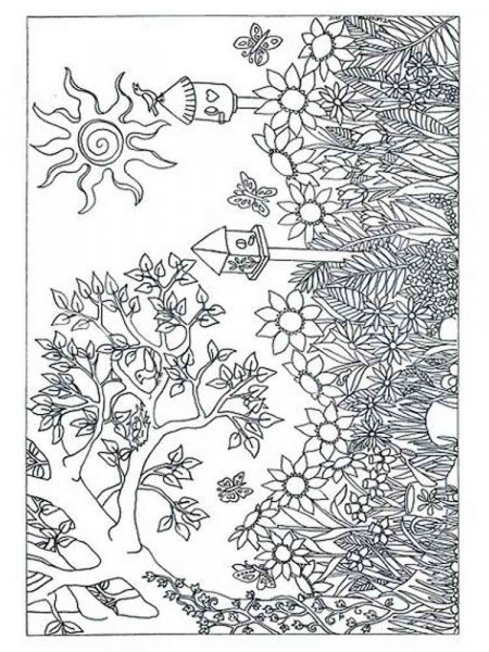 Nature coloring pages for Adults