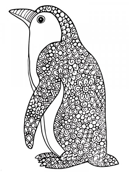 Penguin coloring pages for Adults