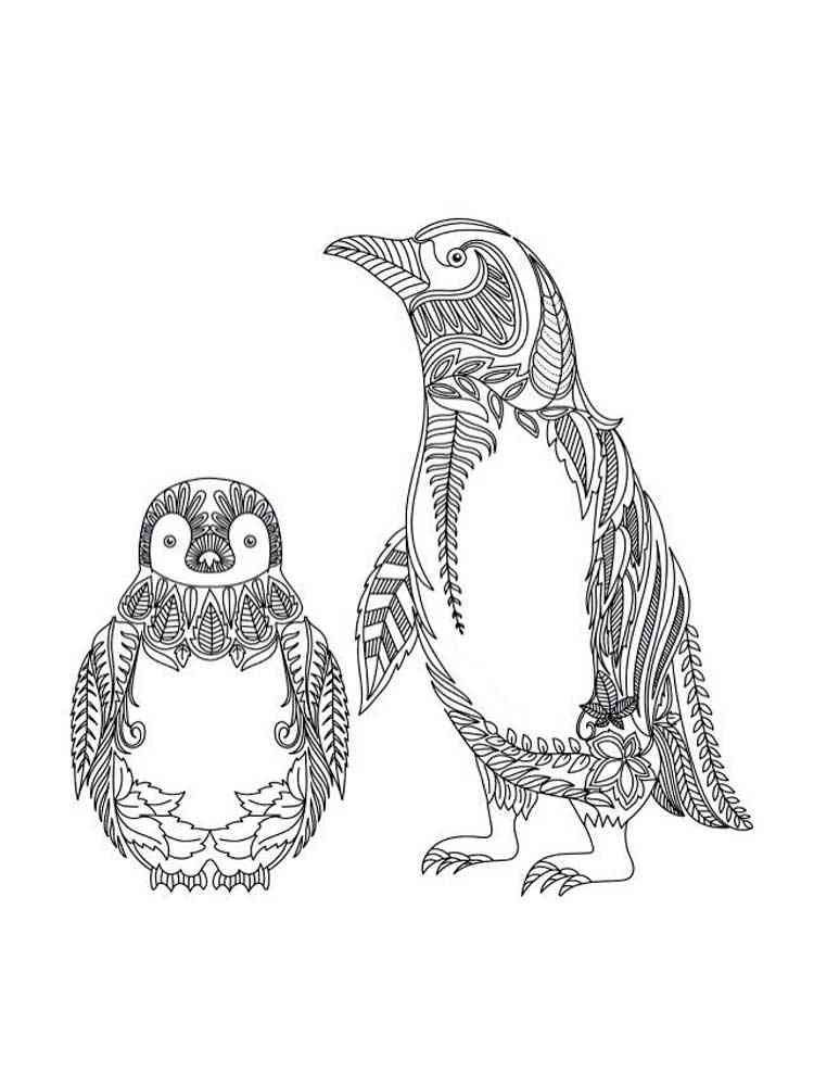 Free Penguin coloring pages for Adults. Printable to ...