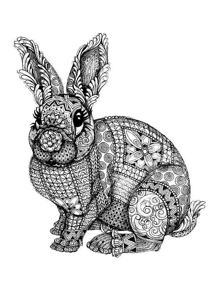 free rabbit coloring pages for adults printable to download rabbit