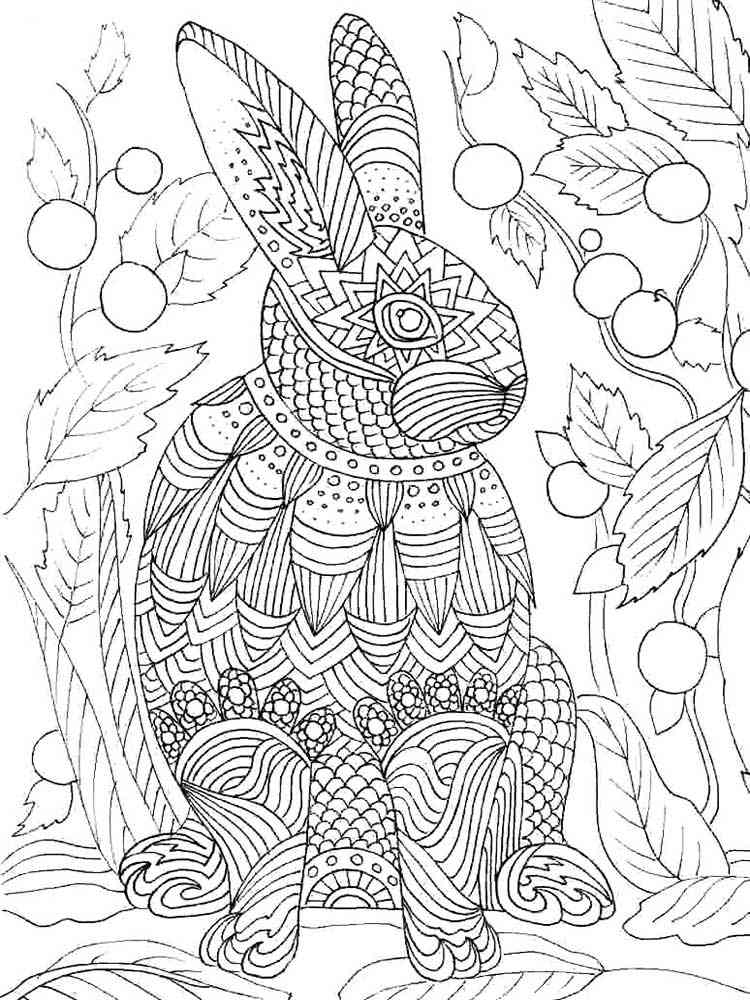 Free Rabbit coloring pages for Adults. Printable to ...