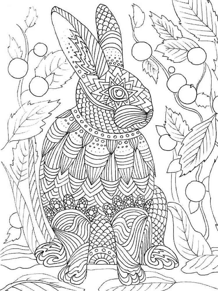 Download Free Rabbit coloring pages for Adults. Printable to ...