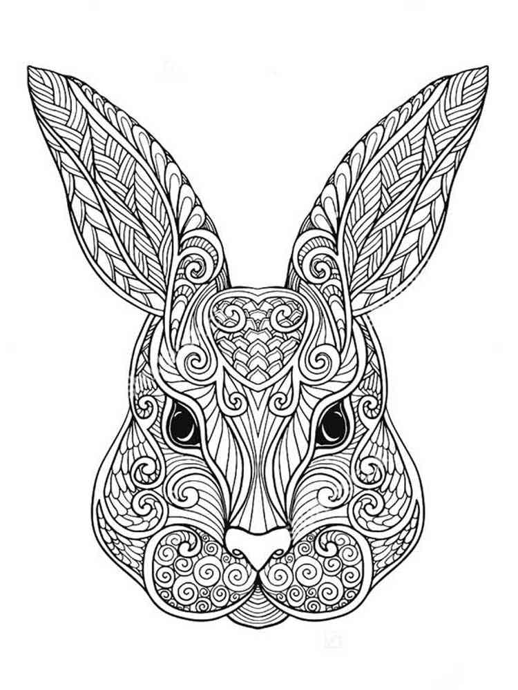Free Rabbit coloring pages for Adults. Printable to Download Rabbit
