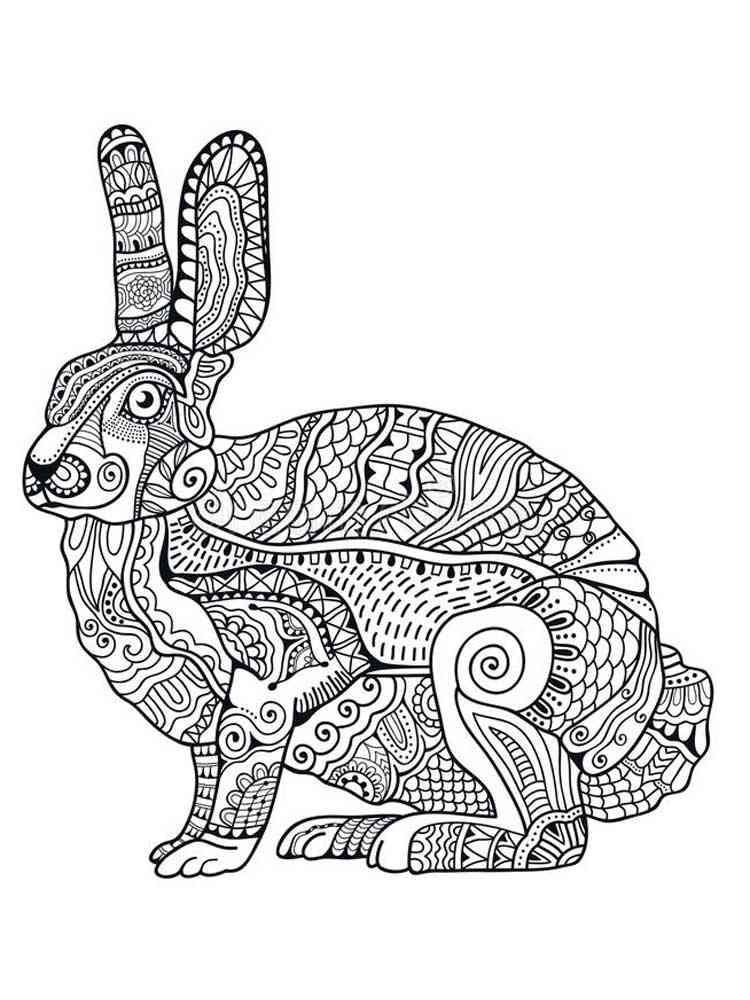 Download Free Rabbit coloring pages for Adults. Printable to Download Rabbit coloring pages.