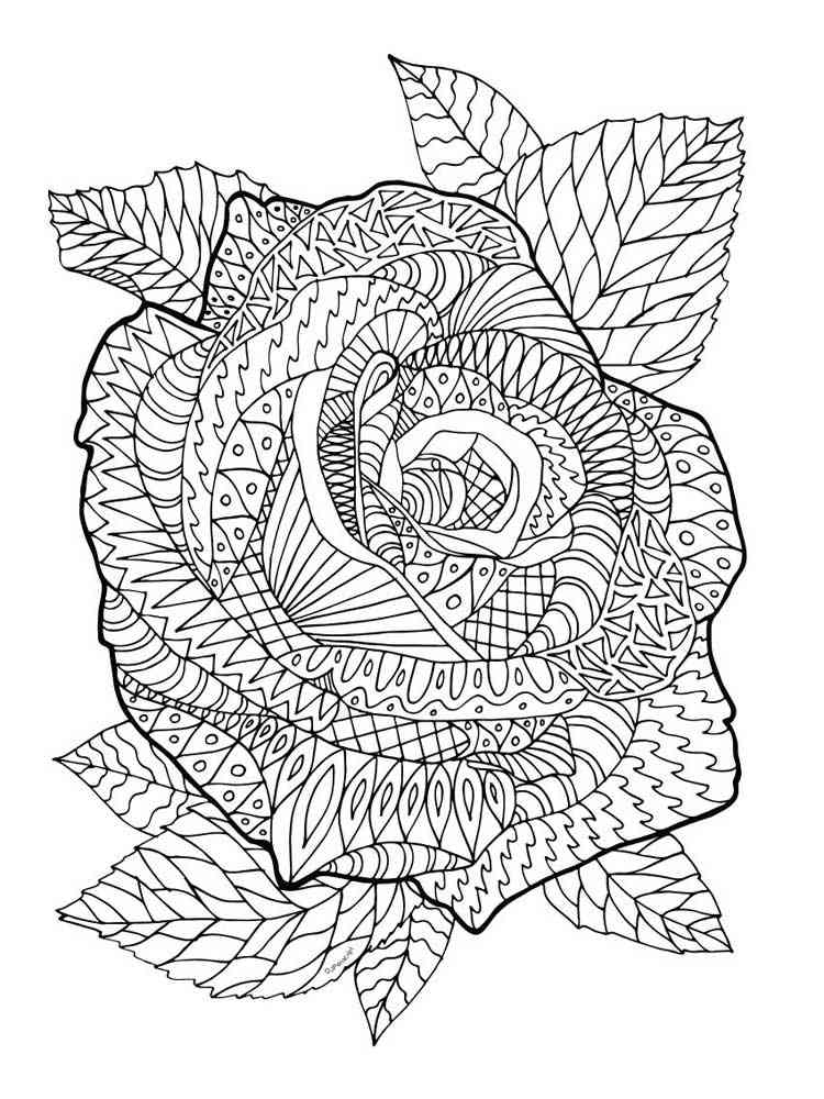 Free Rose coloring pages for Adults. Printable to Download ...