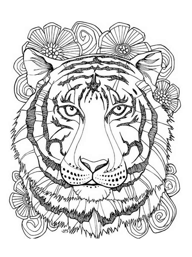 Download Free Tiger coloring pages for Adults. Printable to ...