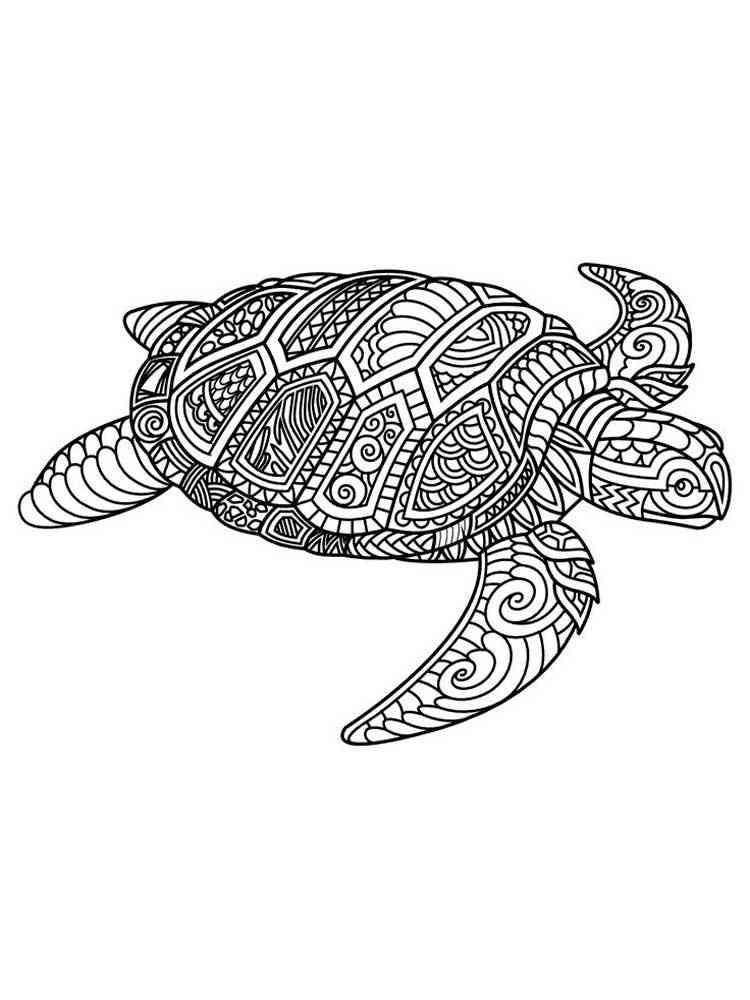 Free Turtle coloring pages for Adults. Printable to Download Turtle