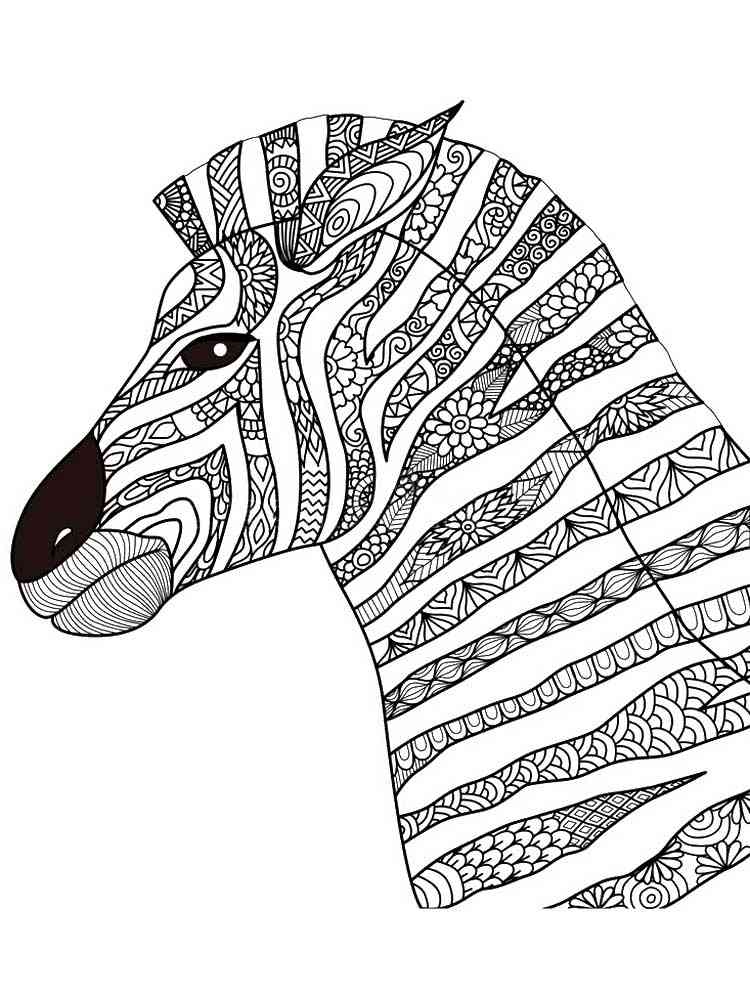 Featured image of post Zebra Coloring Pages For Adults / Head zebra coloring book for adults raster illustration.