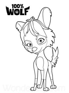 100% Wolf coloring page 1 - Free printable