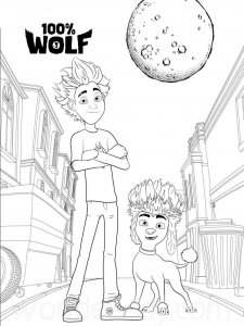 100% Wolf coloring page 12 - Free printable