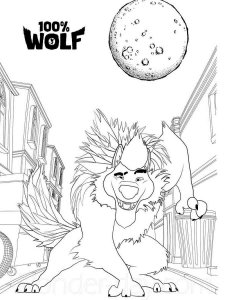 100% Wolf coloring page 2 - Free printable