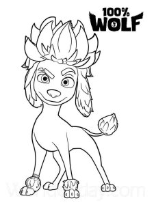 100% Wolf coloring page 6 - Free printable