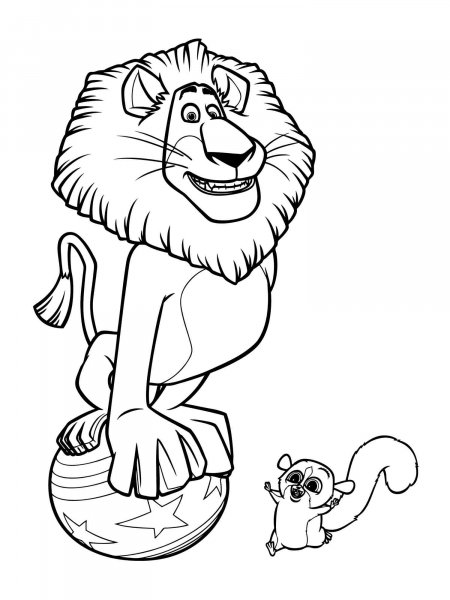 Alex from Madagascar coloring pages