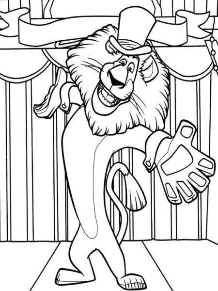 Alex from Madagascar coloring pages