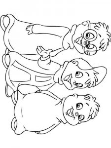 Alvin and the Chipmunks coloring page 1 - Free printable