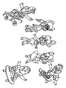 Alvin and the Chipmunks coloring page 14 - Free printable