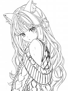 Anime Girl coloring page 21 - Free printable