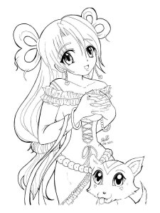 Anime Girl coloring page 36 - Free printable