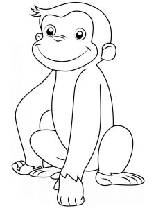 Curious George coloring page 1 - Free printable