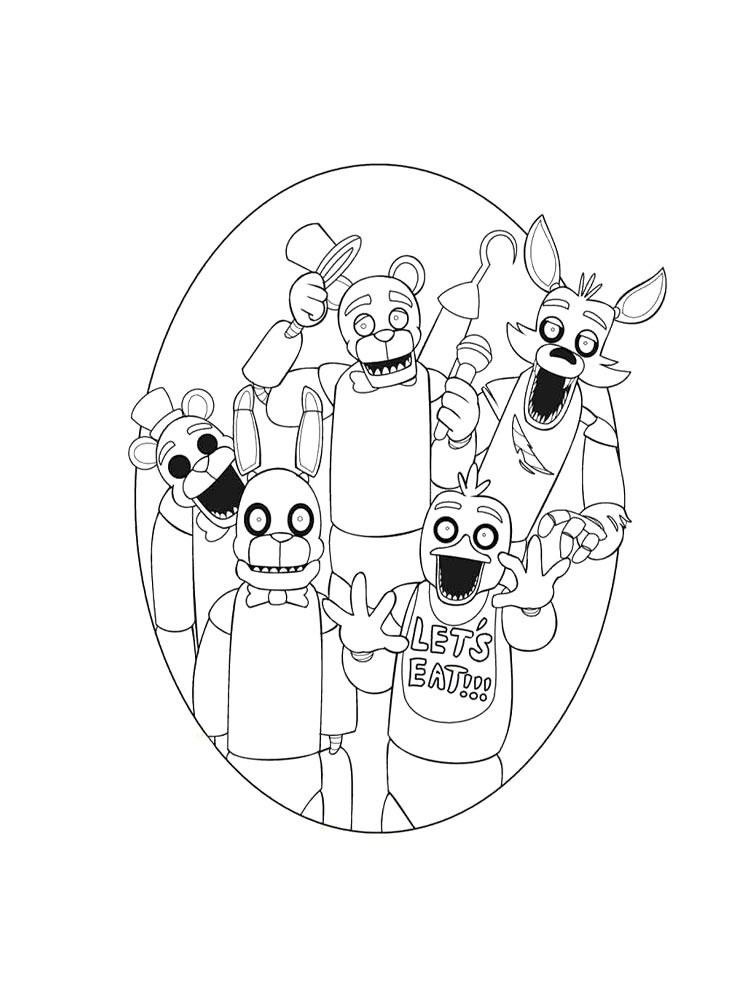 Five Nights At Freddy&rsquo;s coloring pages