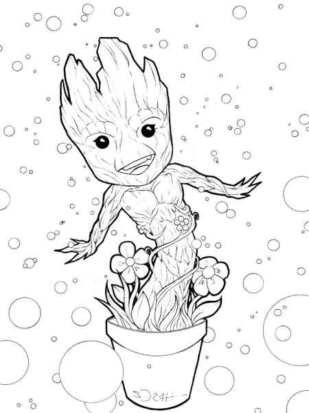 Groot coloring pages