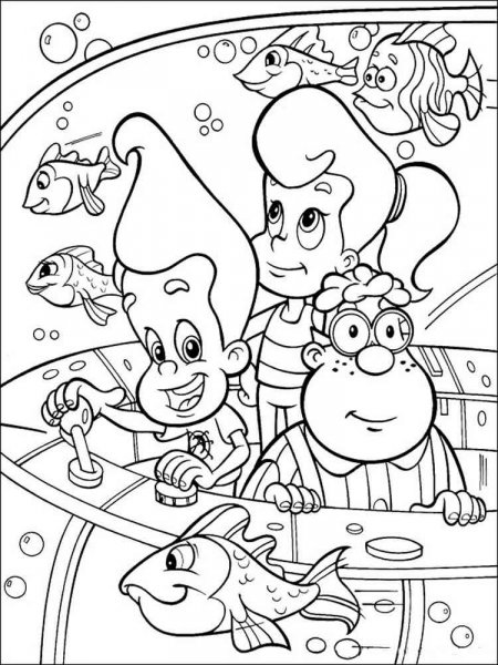 Jimmy Neutron coloring pages