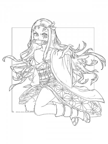 Kamado Nezuko coloring pages