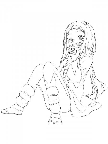 Kamado Nezuko Coloring Pages 