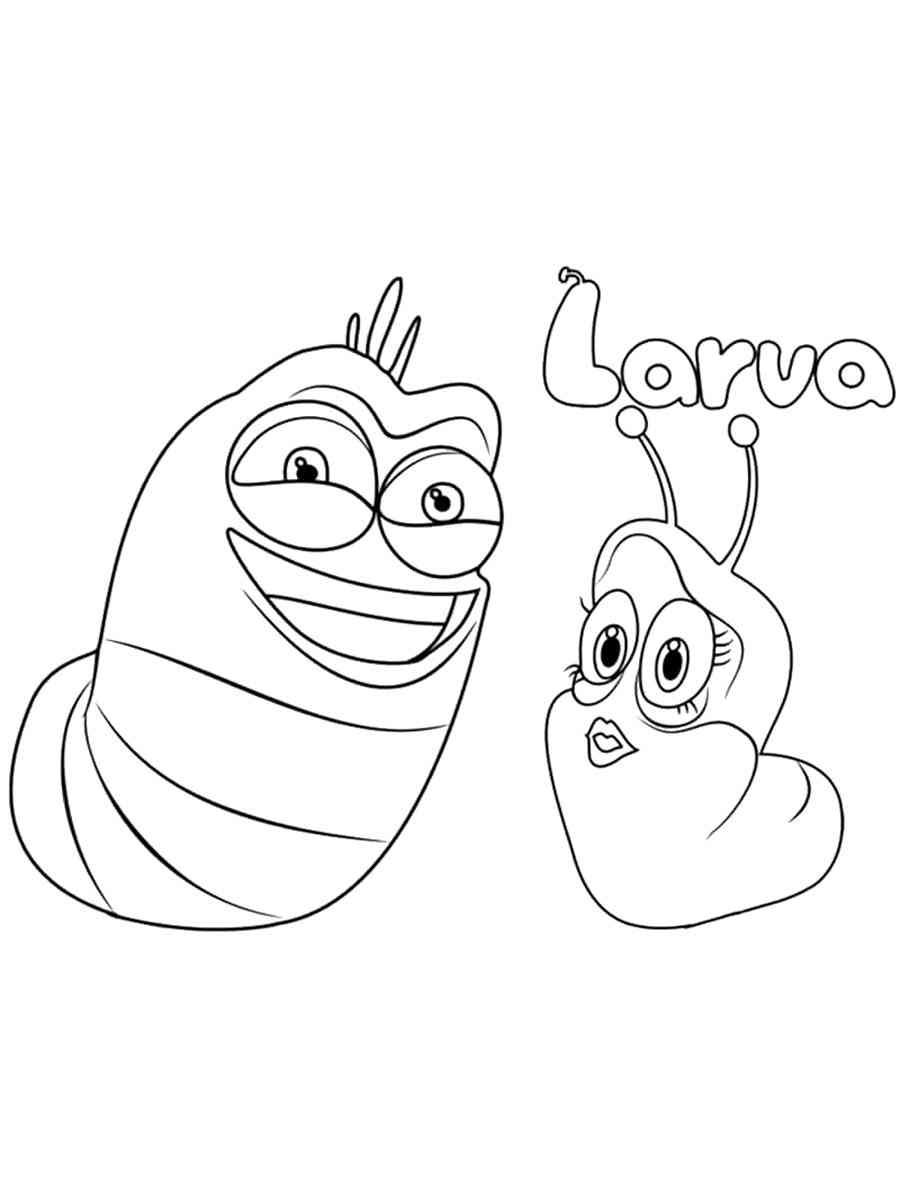 Larva coloring pages