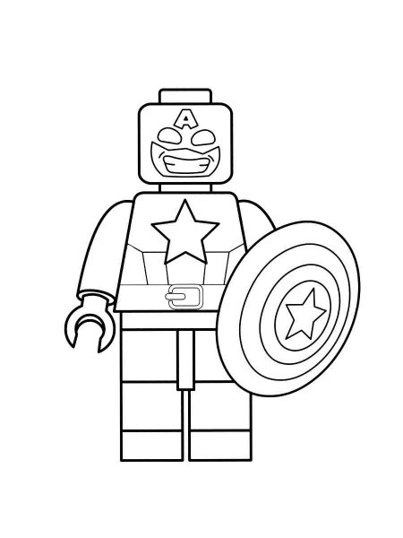 Lego Captain America coloring pages