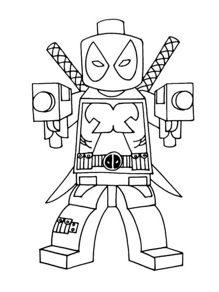 Lego Deadpool coloring pages