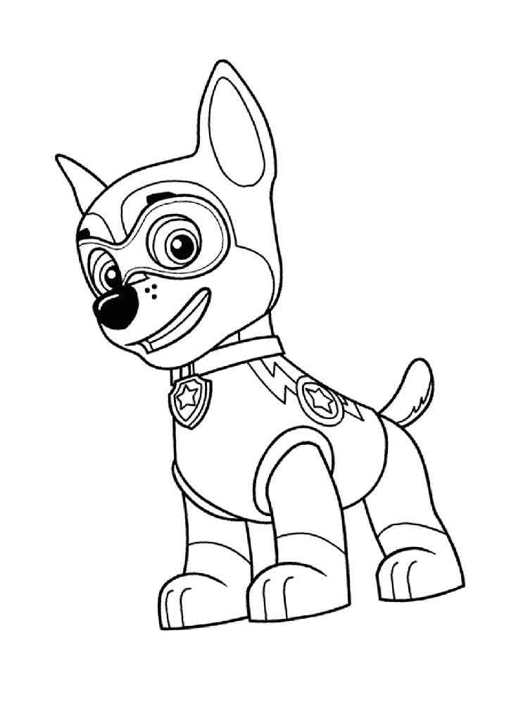 Chase From Paw Patrol Mighty Pups Coloring Page Printable | Porn Sex