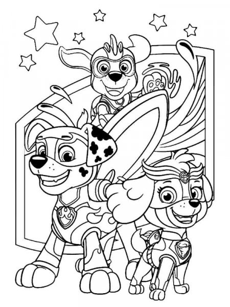 Paw Patrol Mighty Pups coloring pages