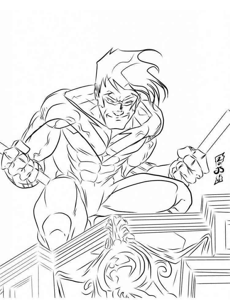 Free Nightwing coloring pages. Download and print Nightwing coloring pages