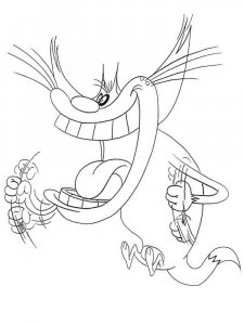 Oggy and the Cockroaches coloring page 5 - Free printable