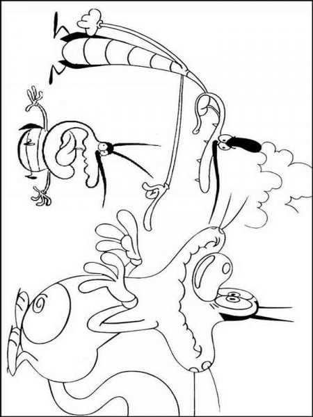 Oggy and the Cockroaches coloring pages